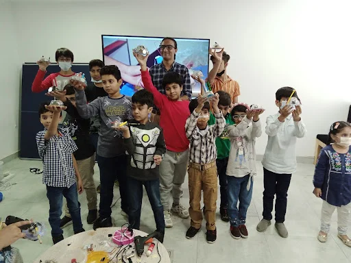 Students engaged in hands-on creative projects